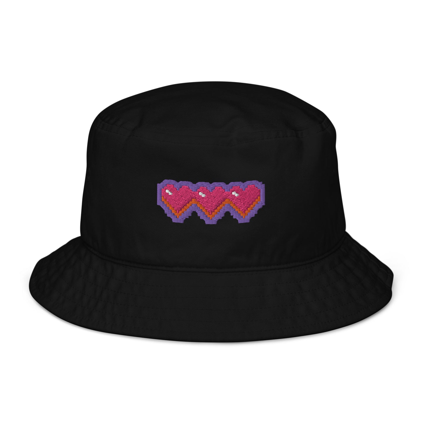 Pixel Hearts Organic Bucket Hat