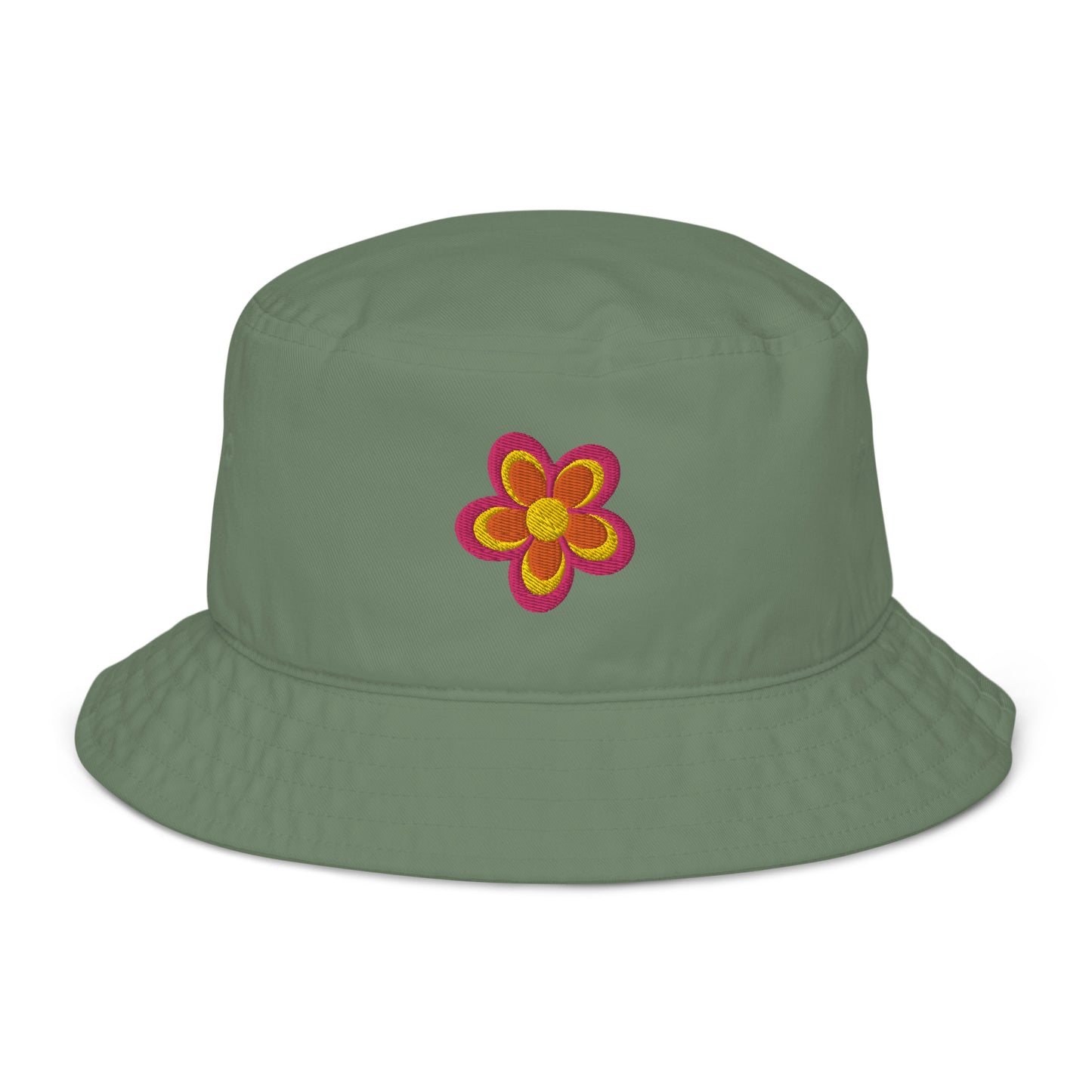 Retro Flower Organic Bucket Hat