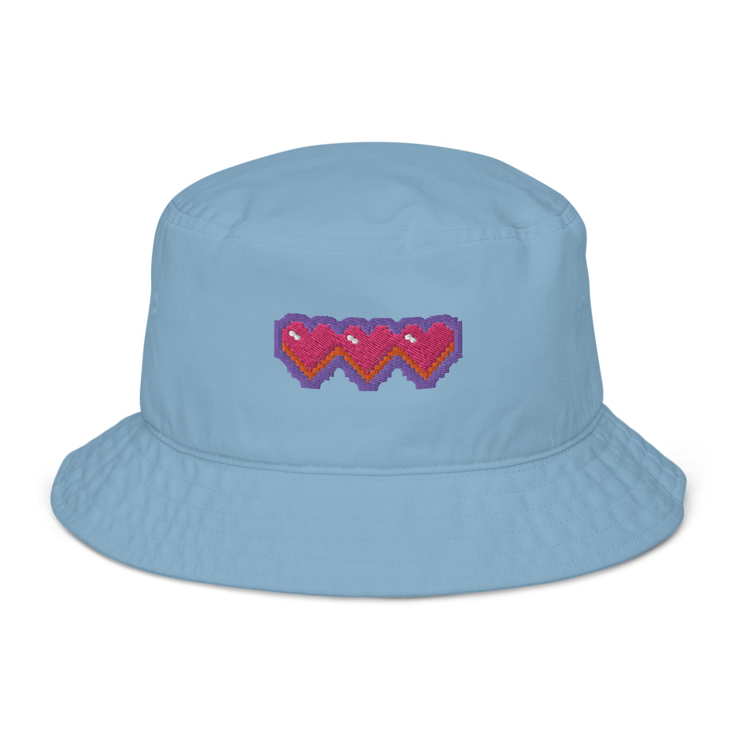 Pixel Hearts Organic Bucket Hat