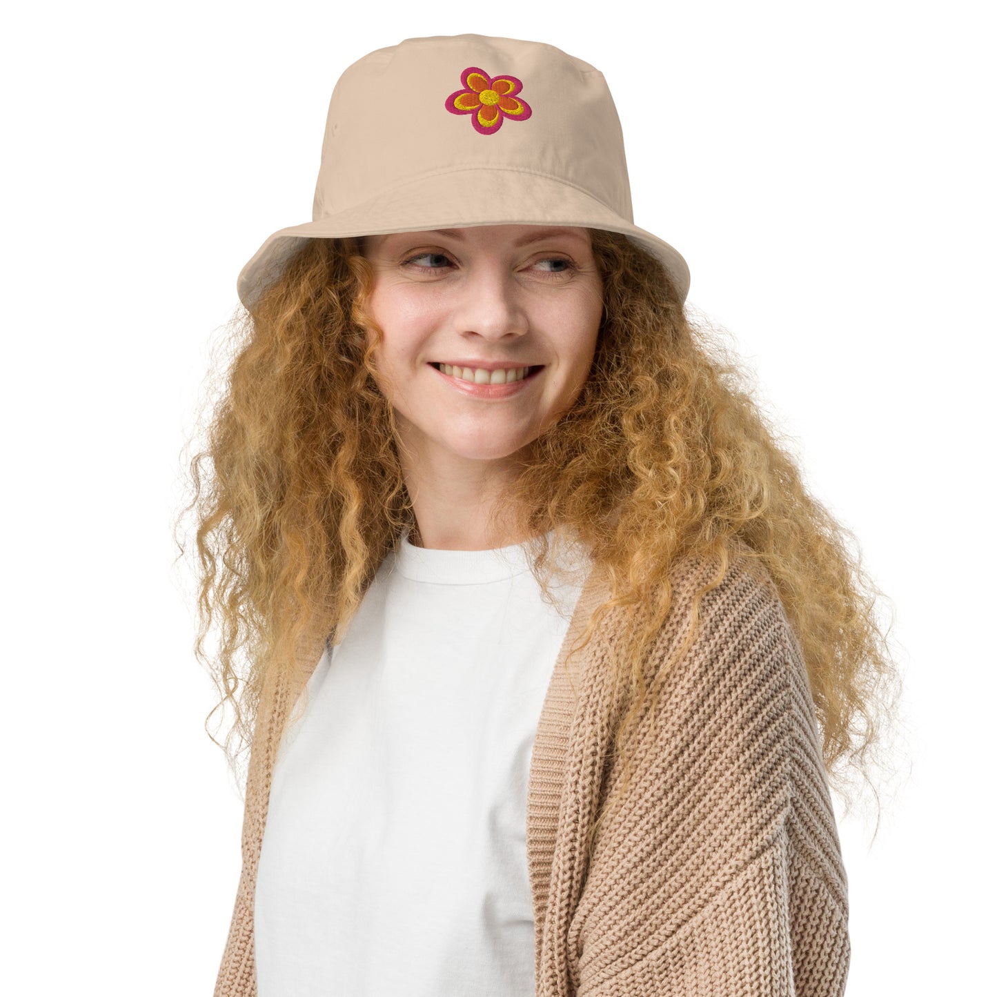 Retro Flower Organic Bucket Hat