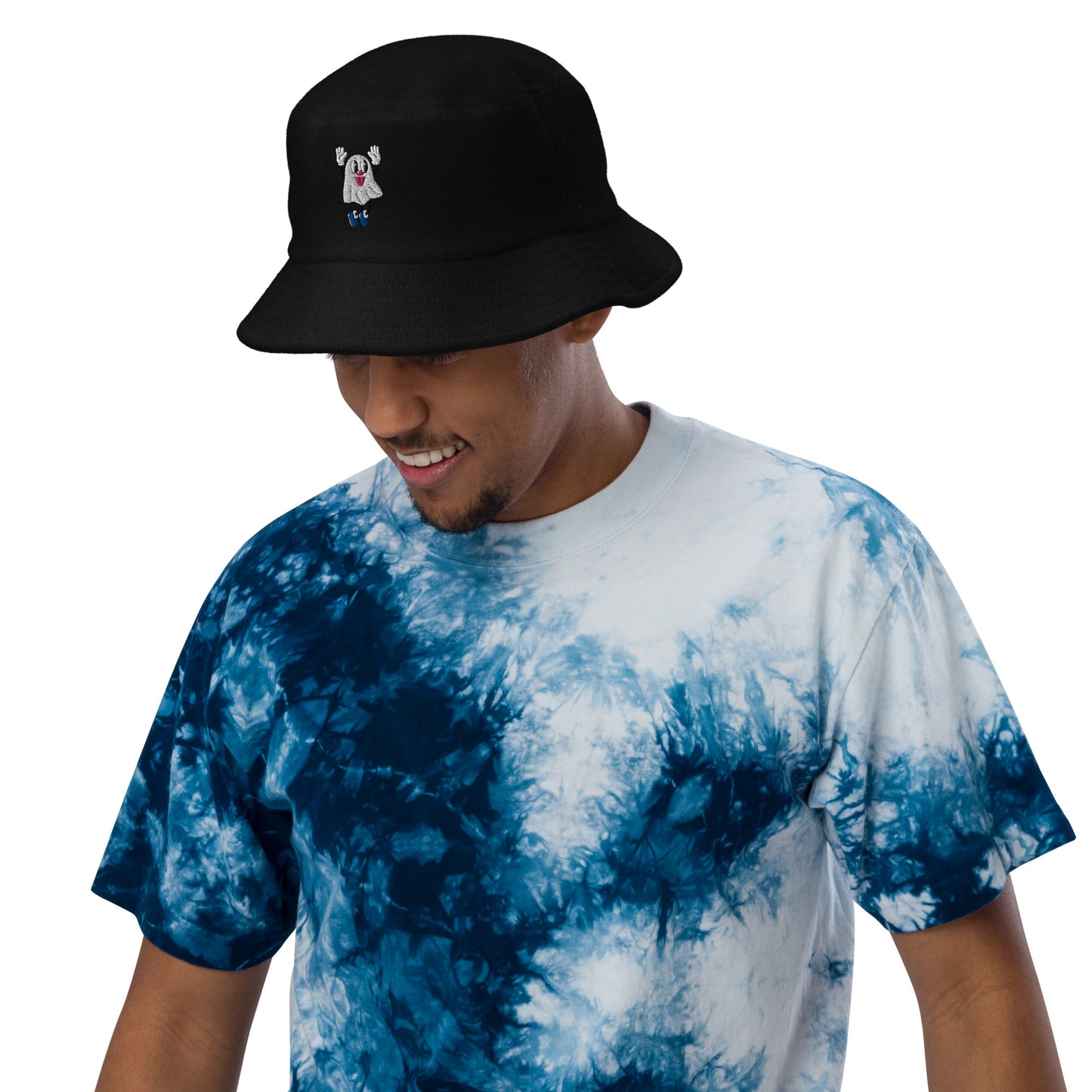 Boo! Ghost Unstructured Terry Cloth Bucket Hat