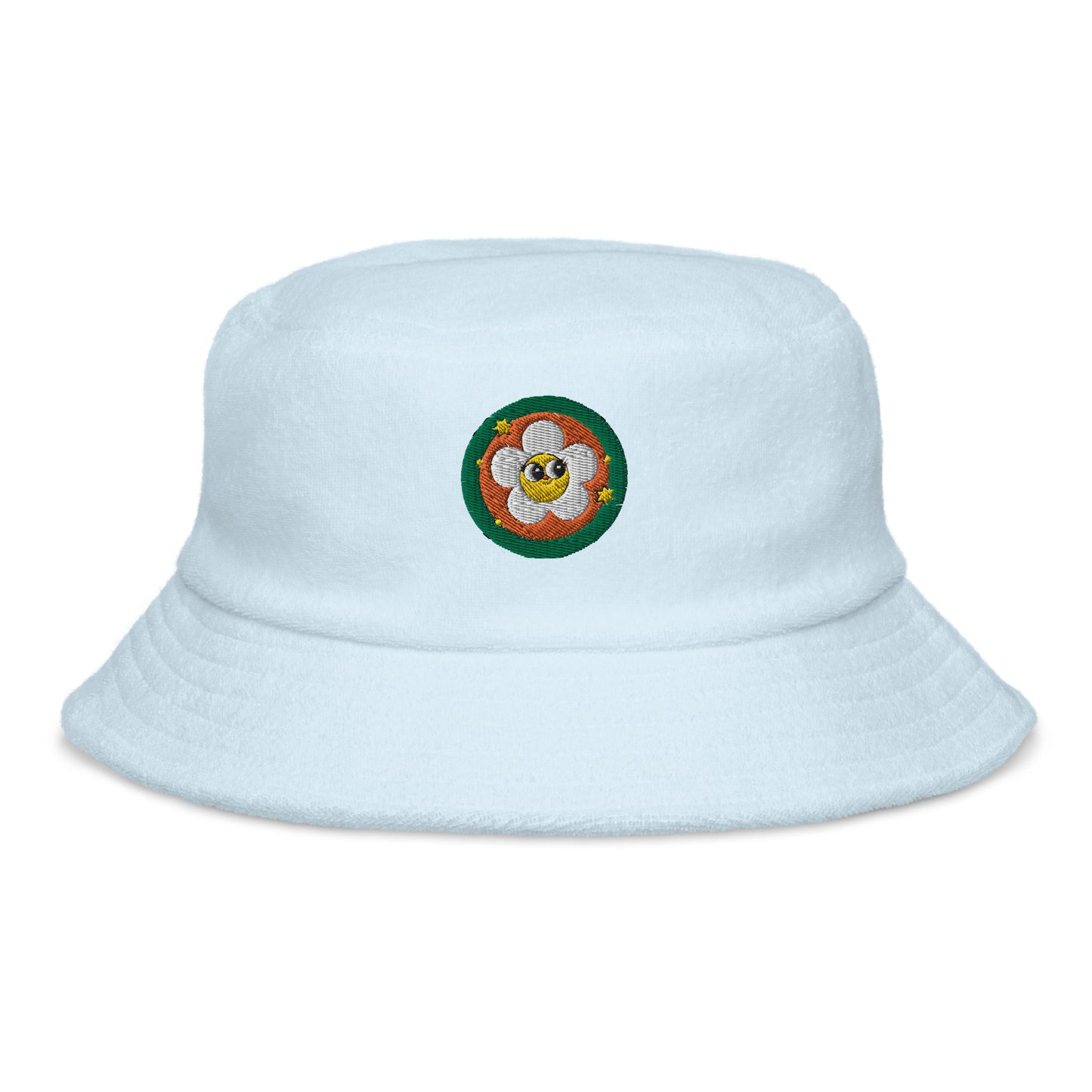 Flower Power Unstructured Terry Cloth Bucket Hat