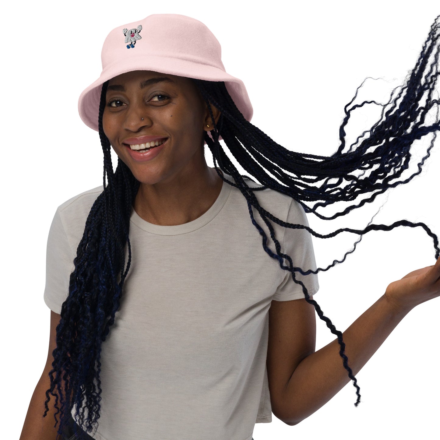 Boo! Ghost Unstructured Terry Cloth Bucket Hat