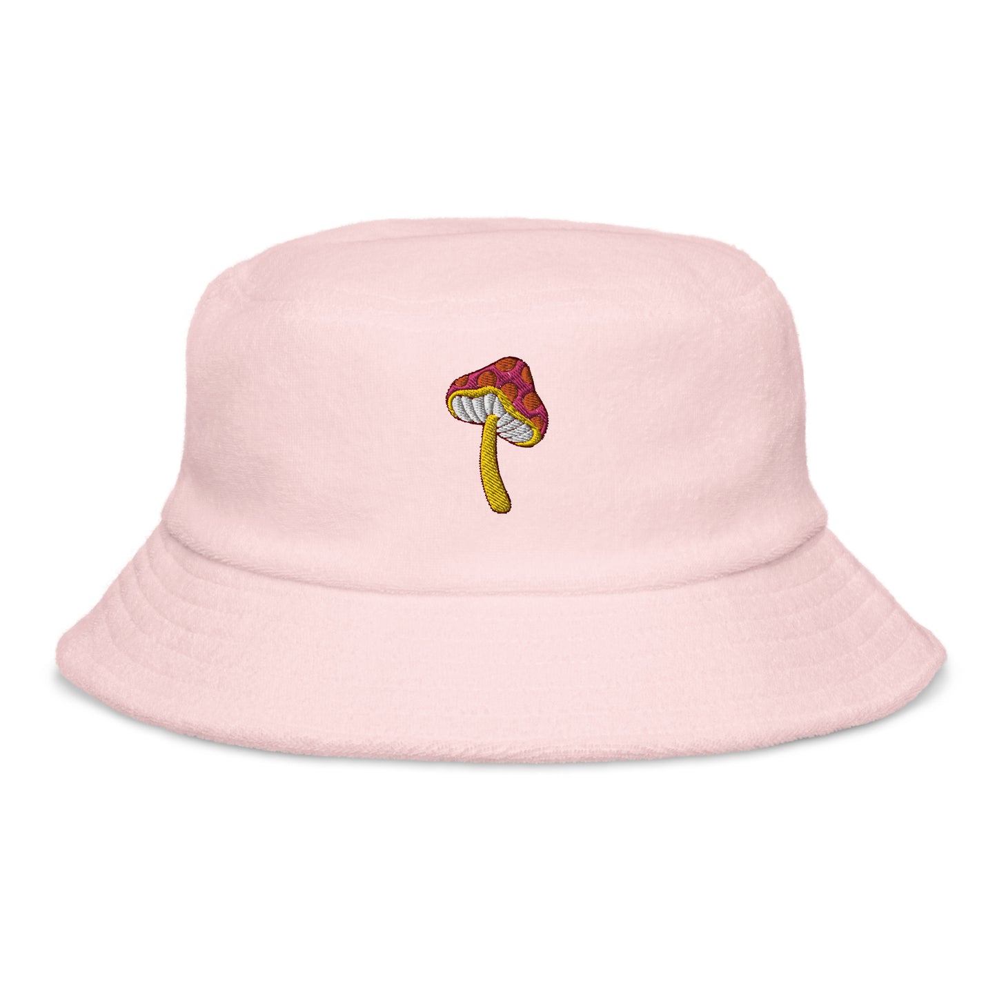 Funky Mushroom Unstructured Terry Cloth Bucket Hat