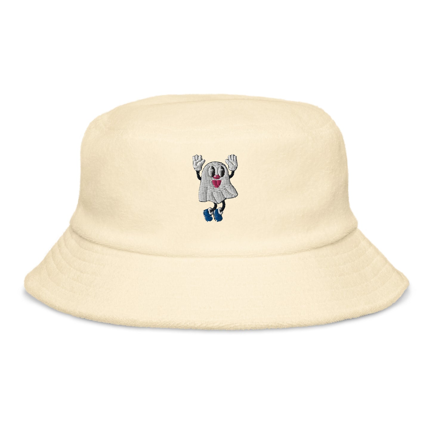 Boo! Ghost Unstructured Terry Cloth Bucket Hat