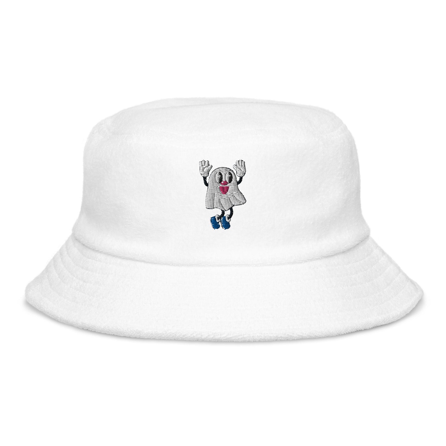 Boo! Ghost Unstructured Terry Cloth Bucket Hat